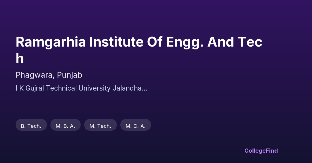 ramgarhia institute of engg. and tech