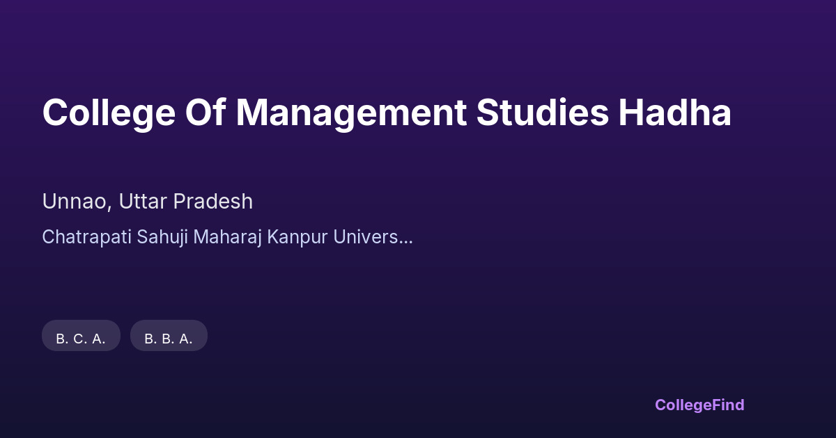 college of management studies hadha