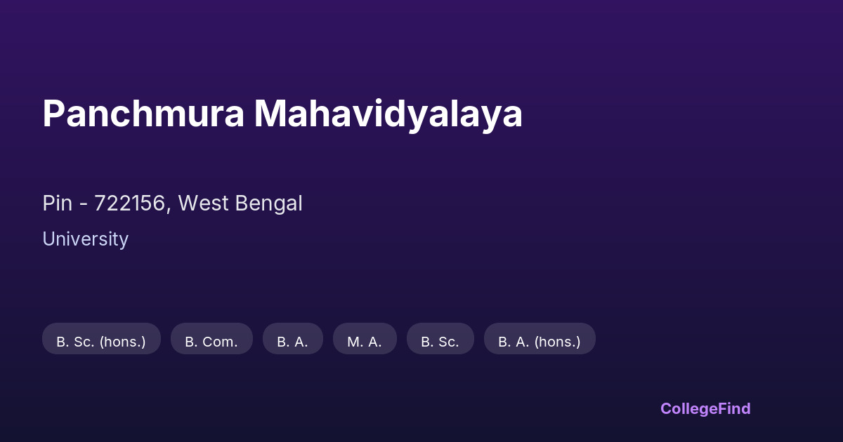 panchmura mahavidyalaya