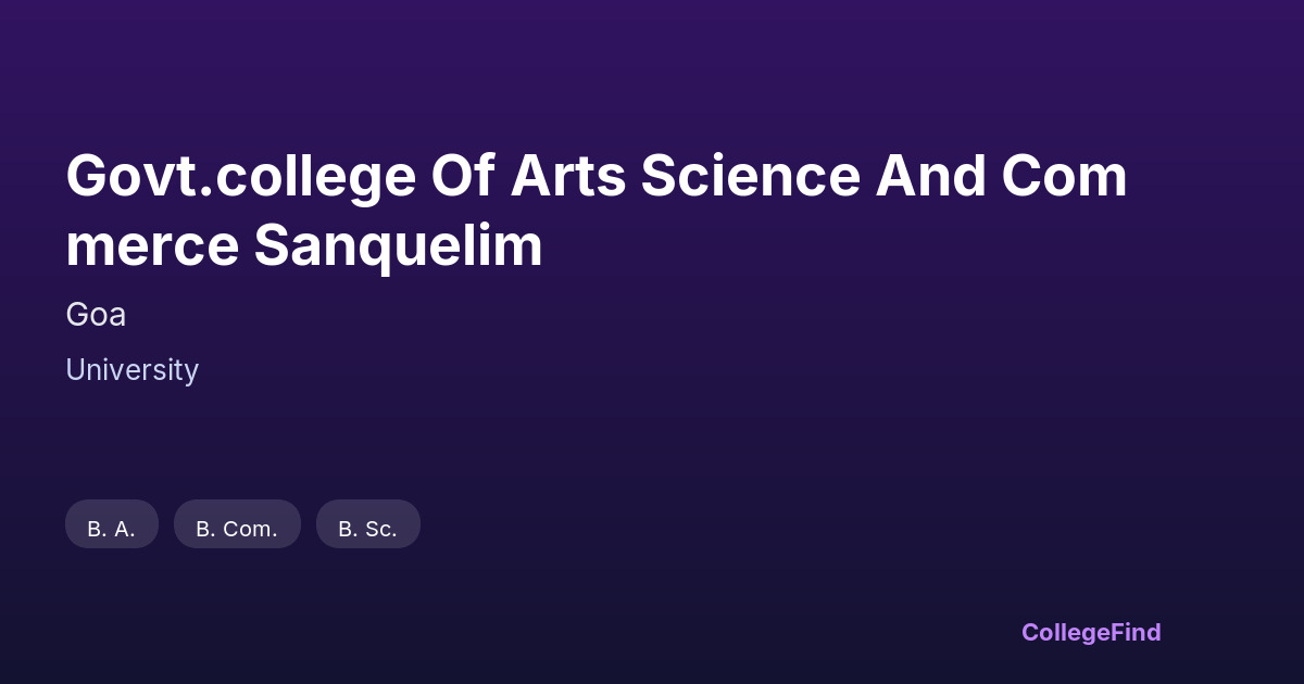 govt.college of arts science and commerce sanquelim