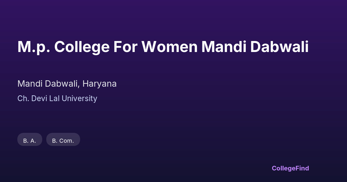 m.p. college for women mandi dabwali