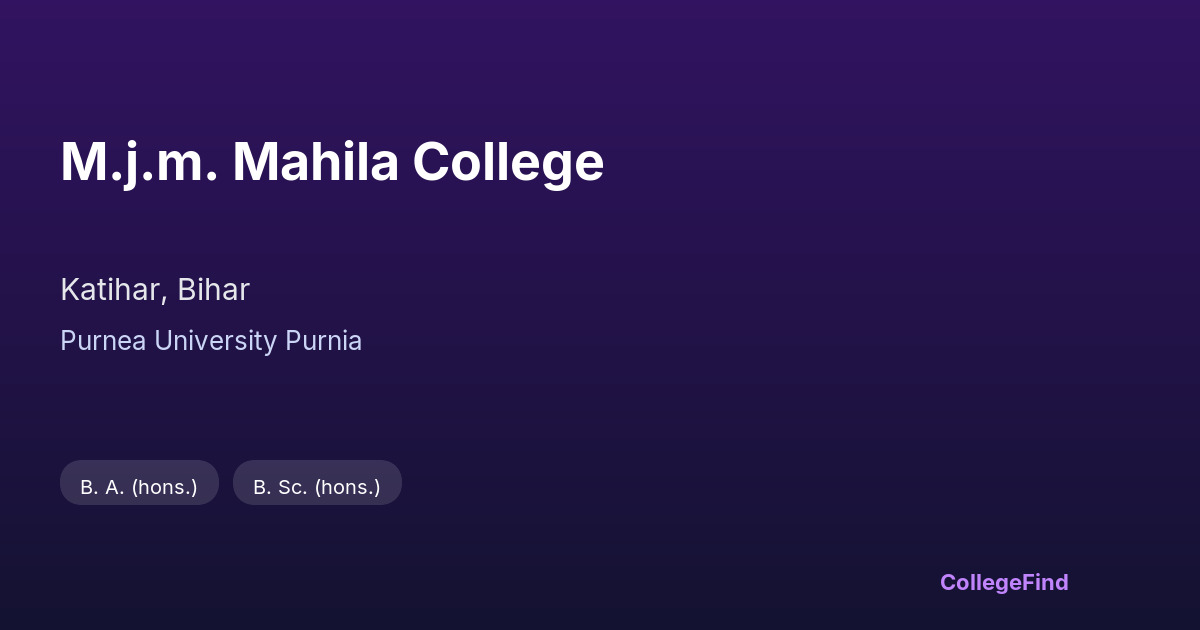m.j.m. mahila college