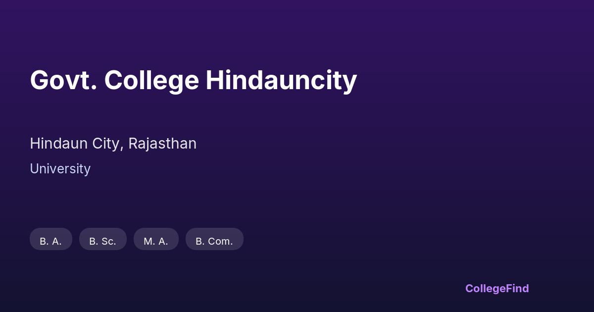 govt. college hindauncity