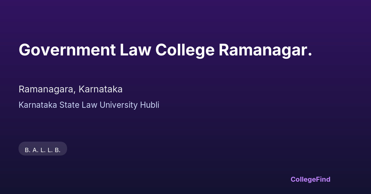 government law college ramanagar.