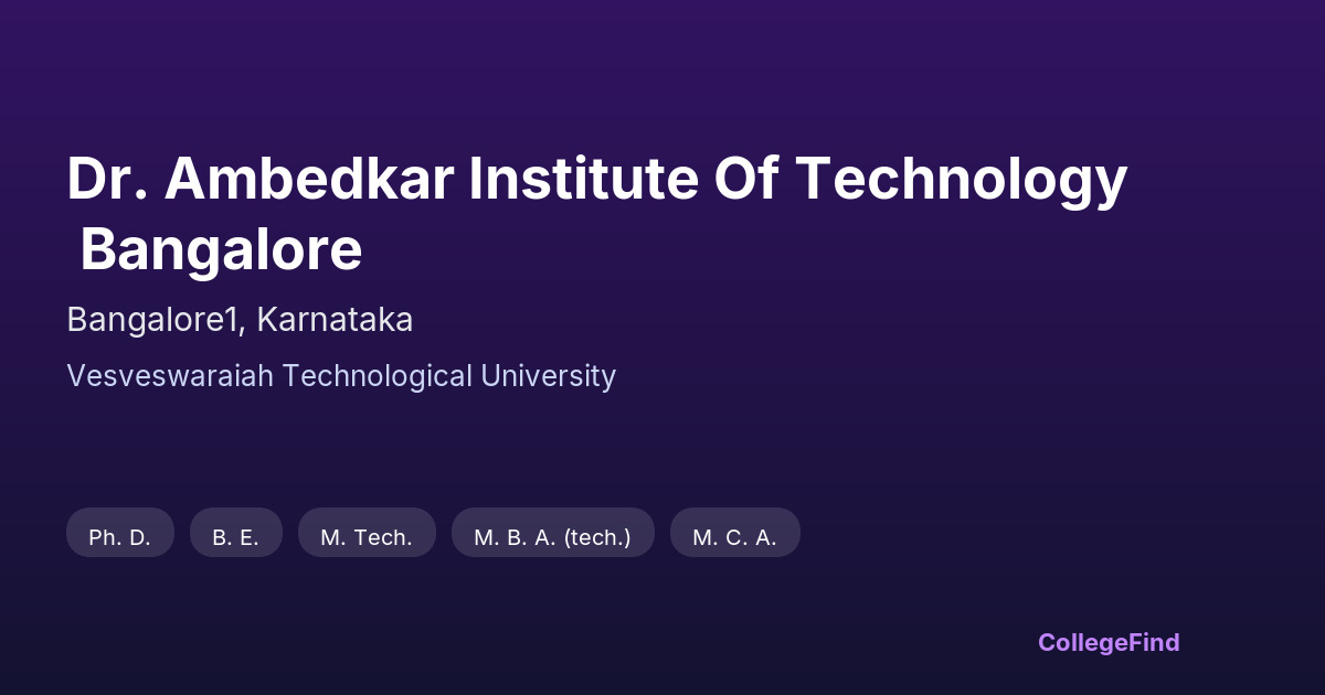 dr. ambedkar institute of technology bangalore