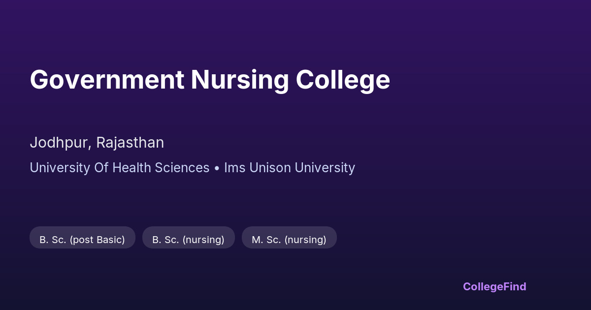 government nursing college
