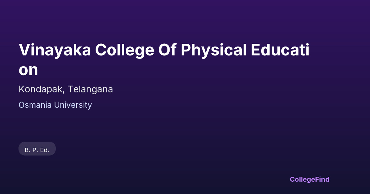 vinayaka college of physical education
