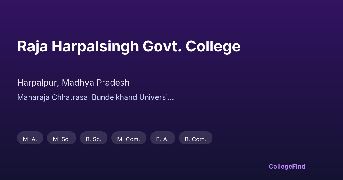 raja harpalsingh govt. college