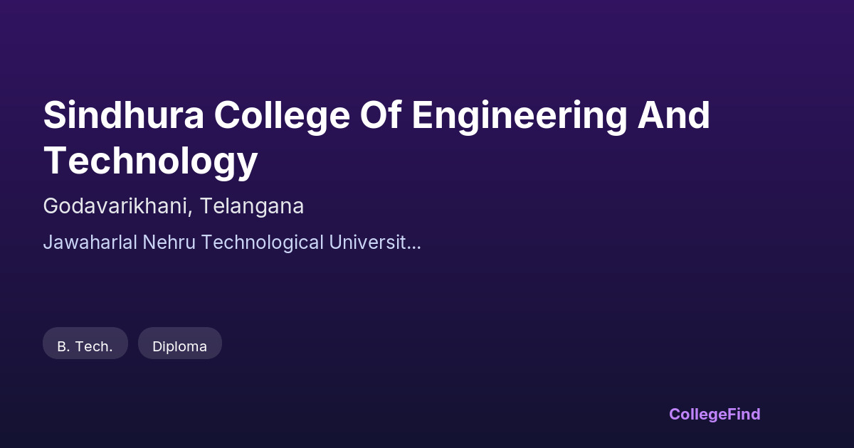 sindhura college of engineering and technology