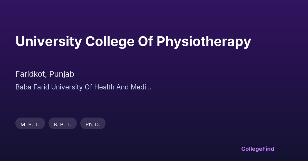 university college of physiotherapy