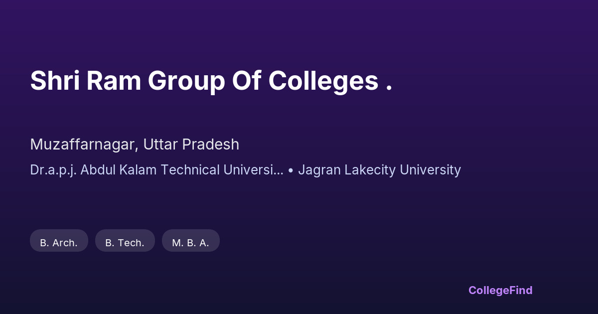 shri ram group of colleges .