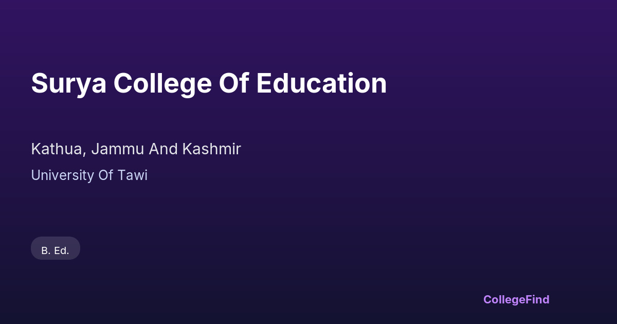 surya college of education