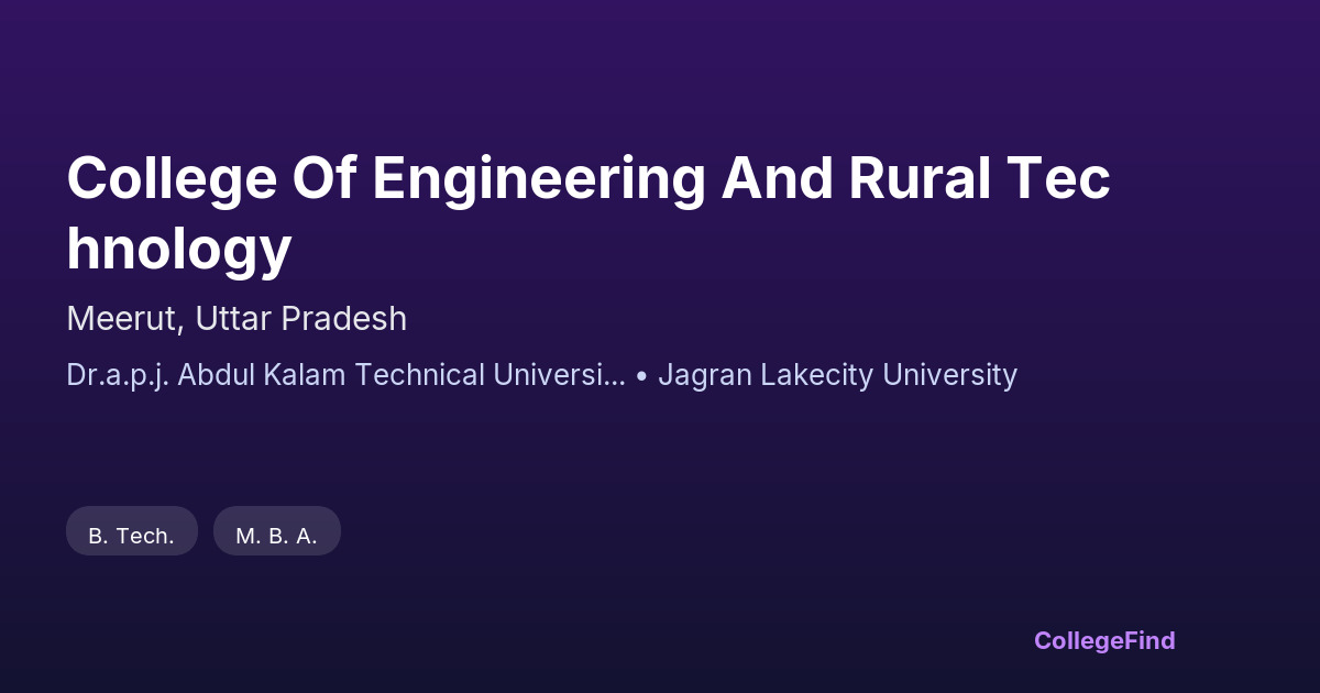 college of engineering and rural technology