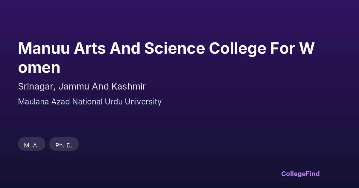 manuu arts and science college for women