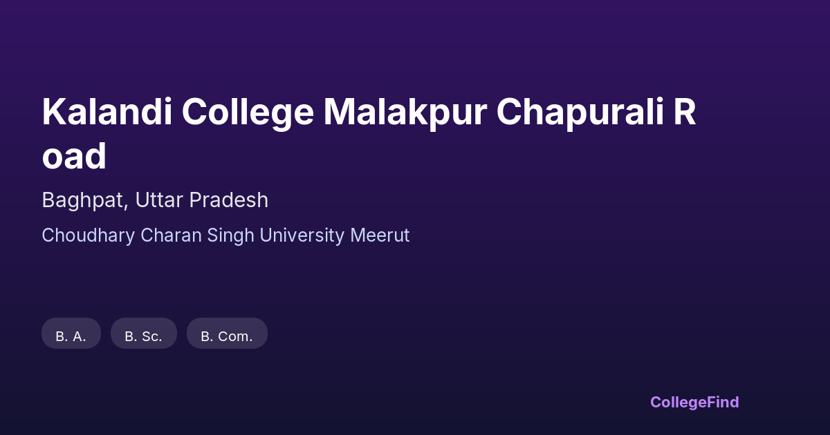 kalandi college malakpur chapurali road