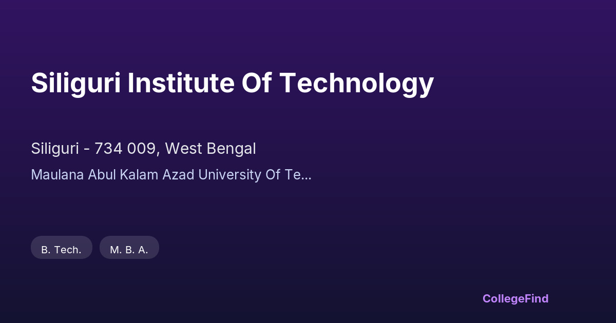 siliguri institute of technology