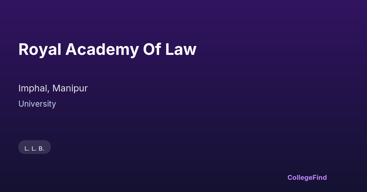 royal academy of law