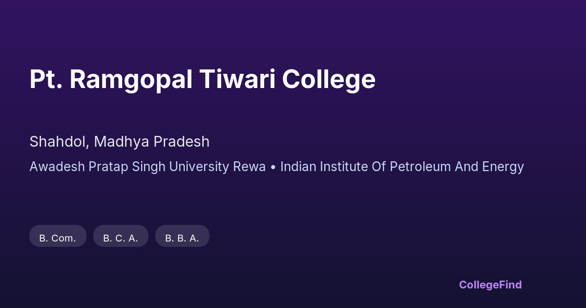 pt. ramgopal tiwari college