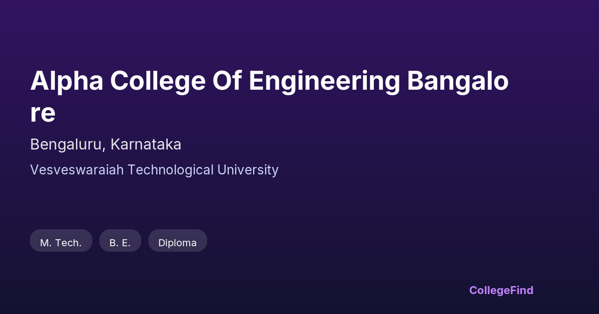 alpha college of engineering bangalore