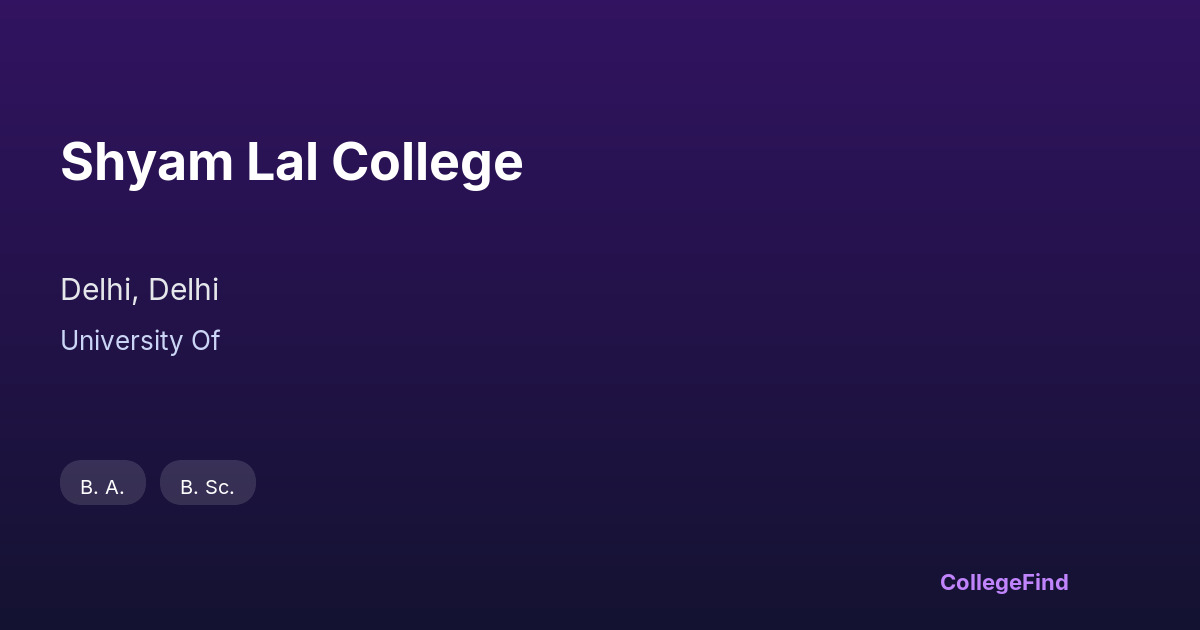 shyam lal college