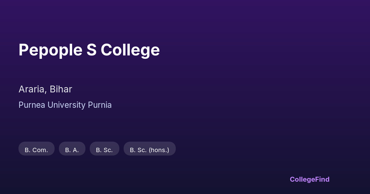 pepople s college