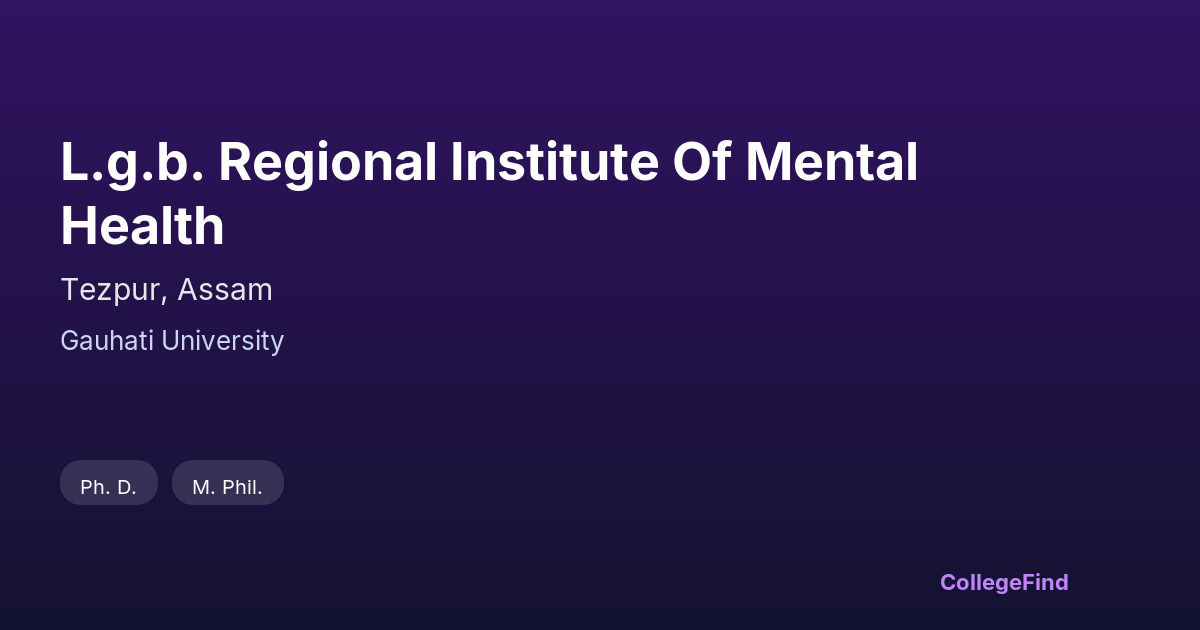 l.g.b. regional institute of mental health