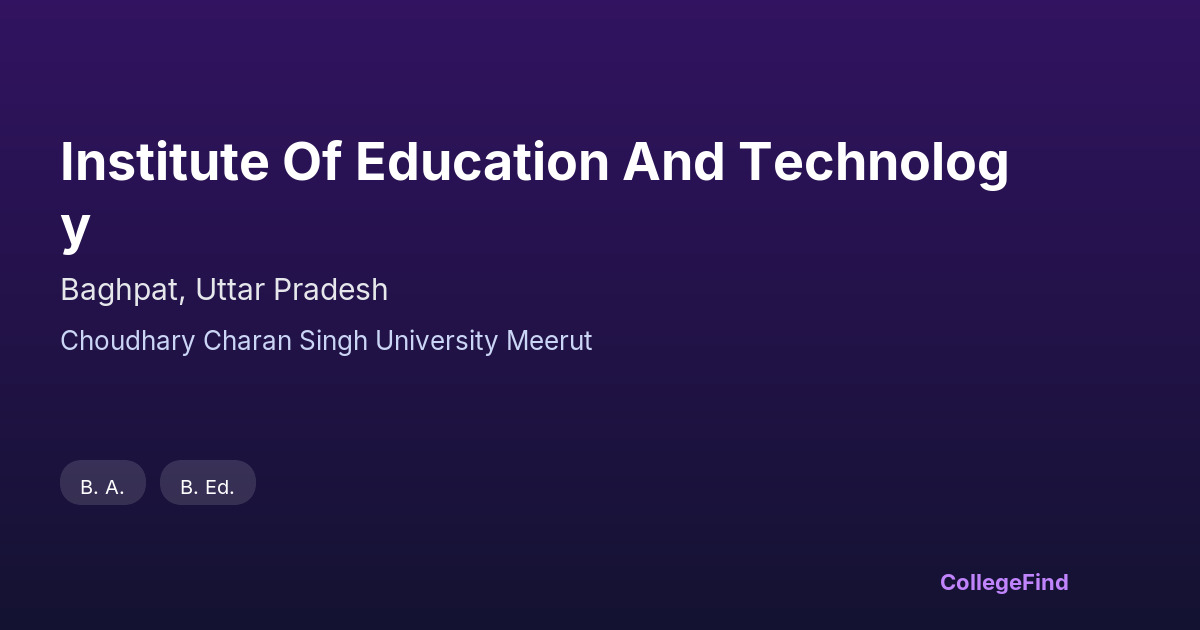 institute of education and technology