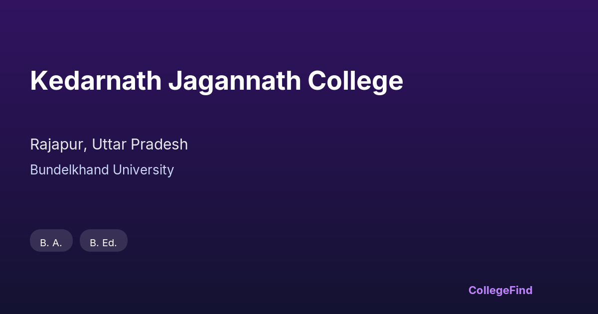 kedarnath jagannath college