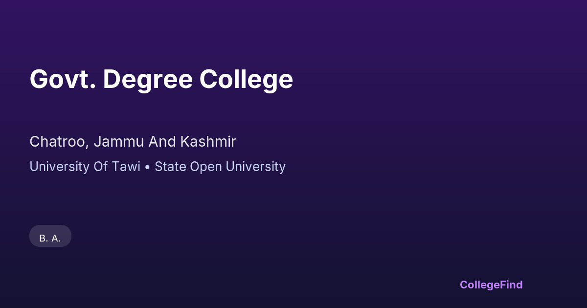govt. degree college