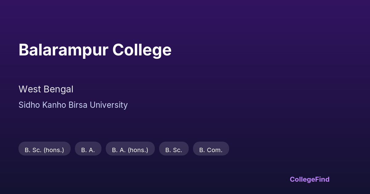 balarampur college