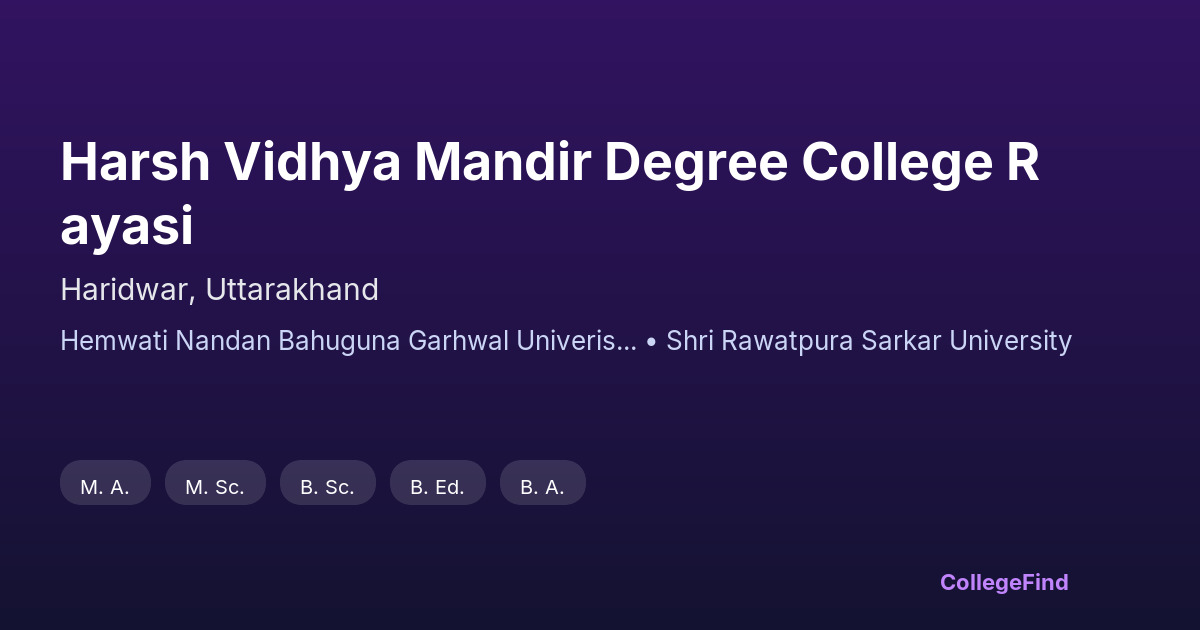 harsh vidhya mandir degree college rayasi