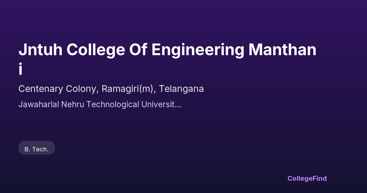 jntuh college of engineering manthani