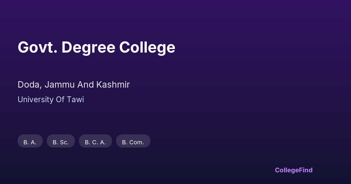 govt. degree college
