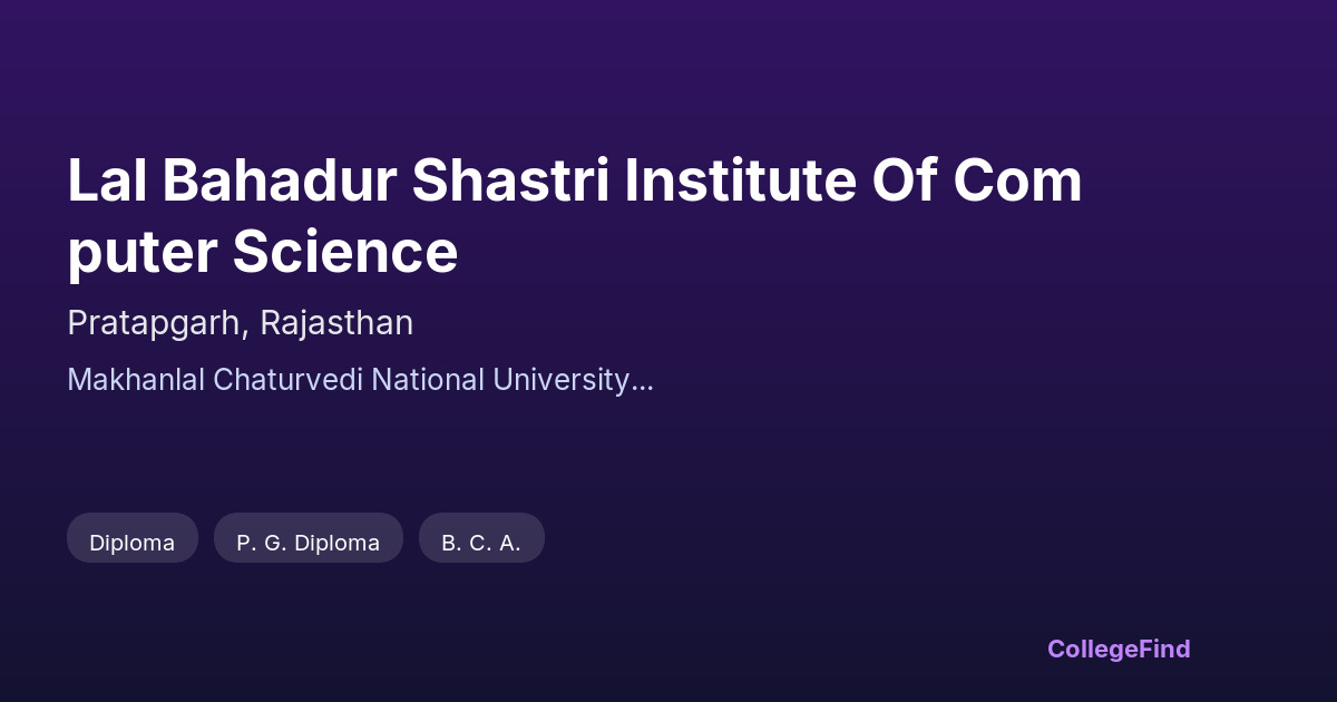 lal bahadur shastri institute of computer science