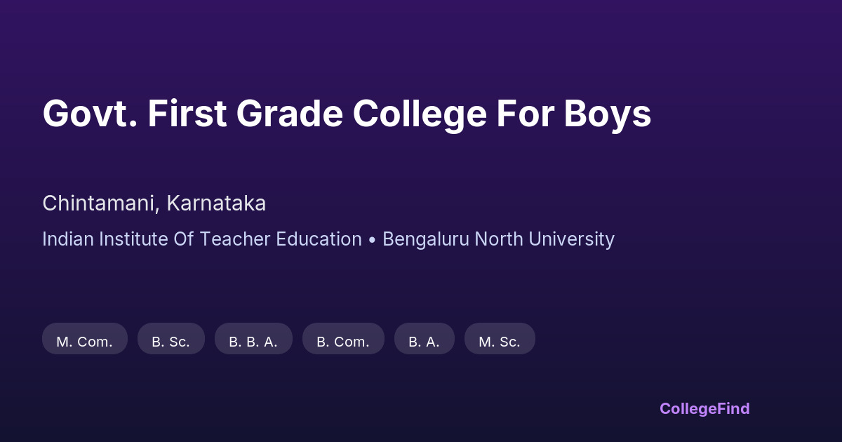 govt. first grade college for boys