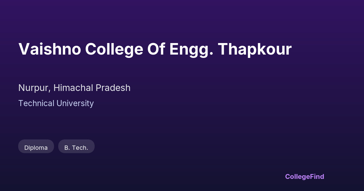 vaishno college of engg. thapkour