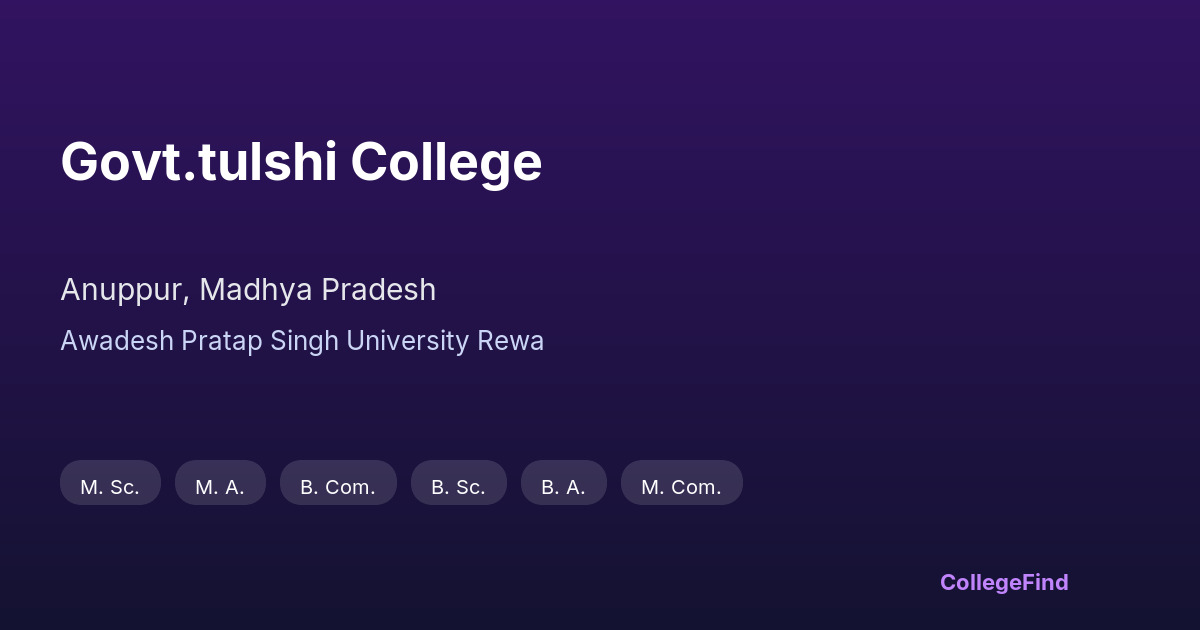 govt.tulshi college