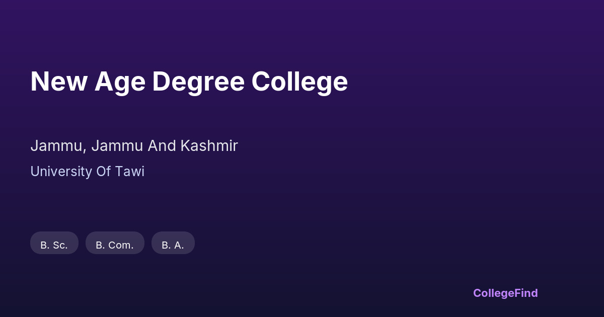 new age degree college