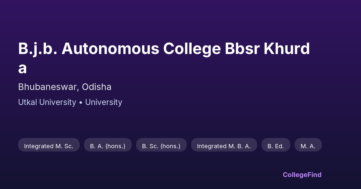 b.j.b. autonomous college bbsr khurda