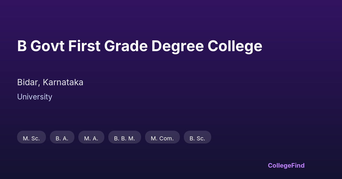 b govt first grade degree college
