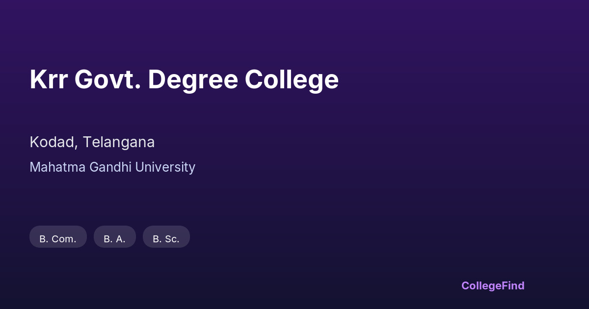 krr govt. degree college