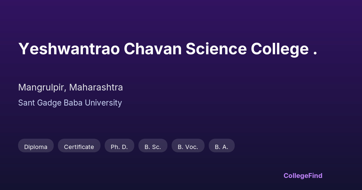 yeshwantrao chavan science college .