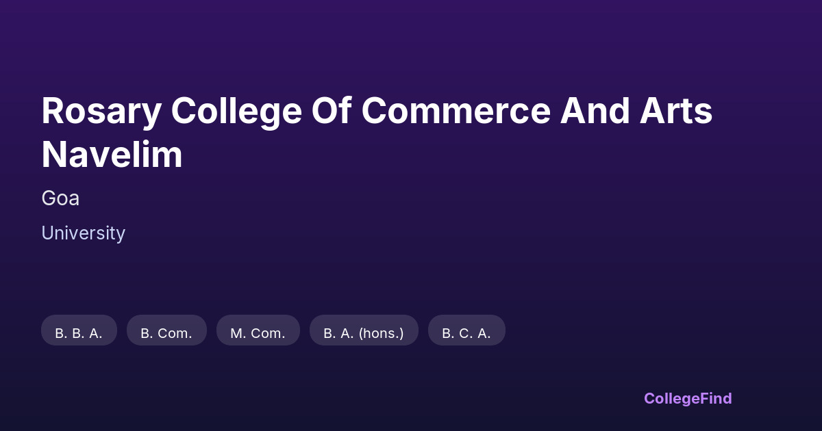 rosary college of commerce and arts navelim