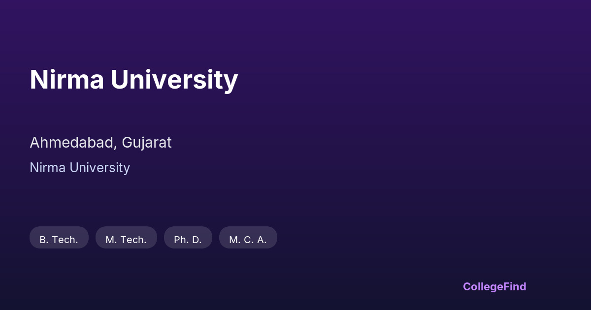 nirma university
