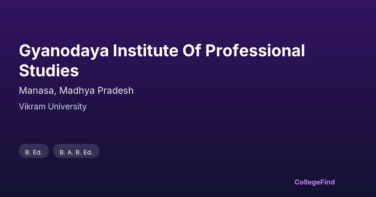 gyanodaya institute of professional studies
