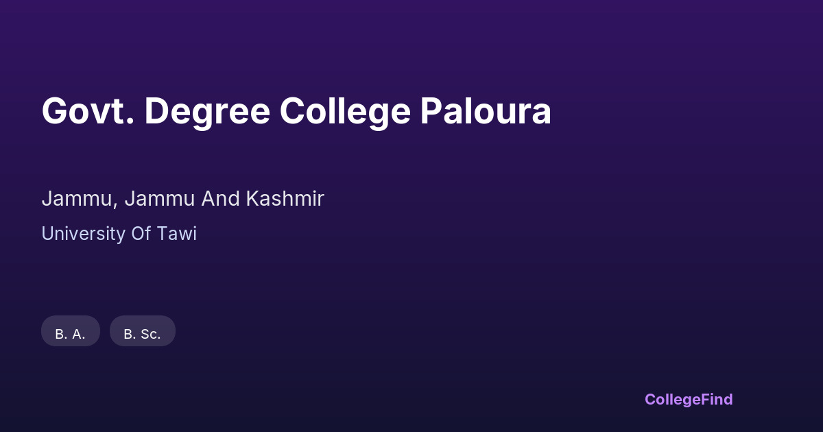 govt. degree college paloura