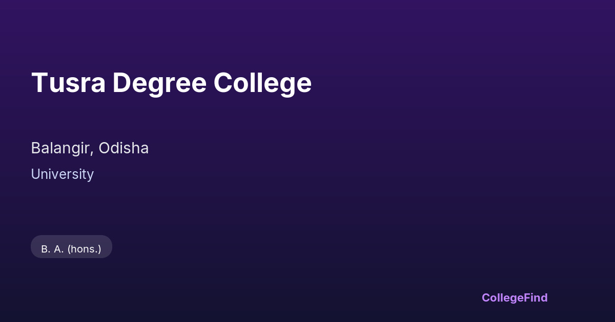 tusra degree college