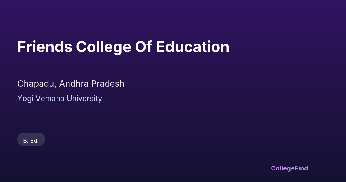 friends college of education