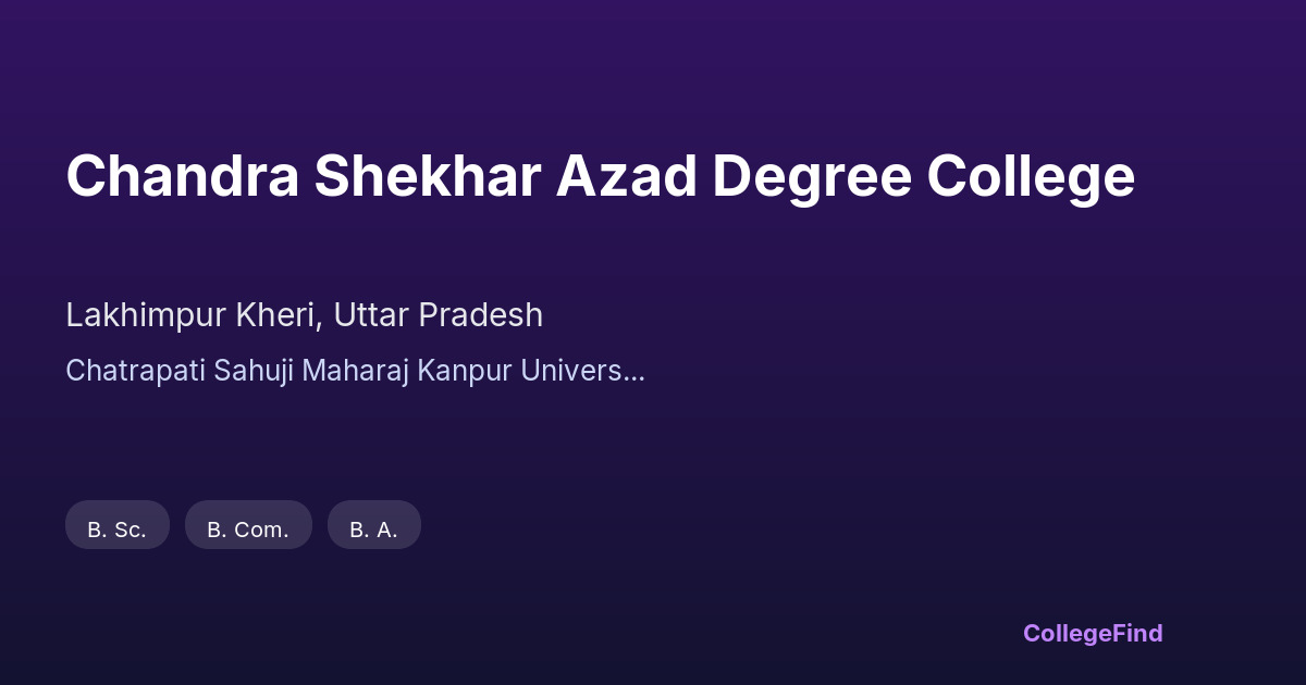 chandra shekhar azad degree college