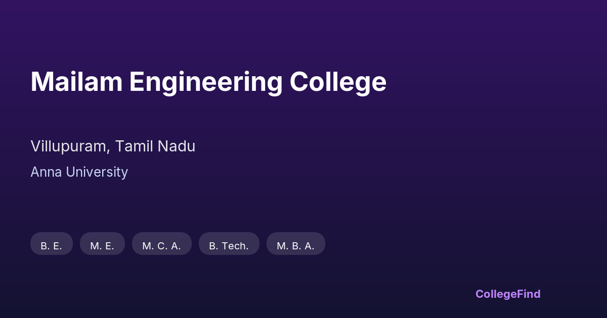 mailam engineering college
